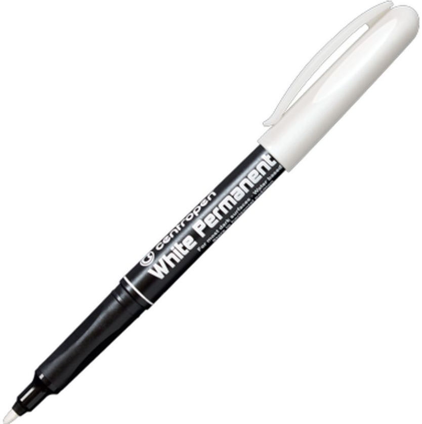Centropen White Permanent Marker 2.5-1.2mm