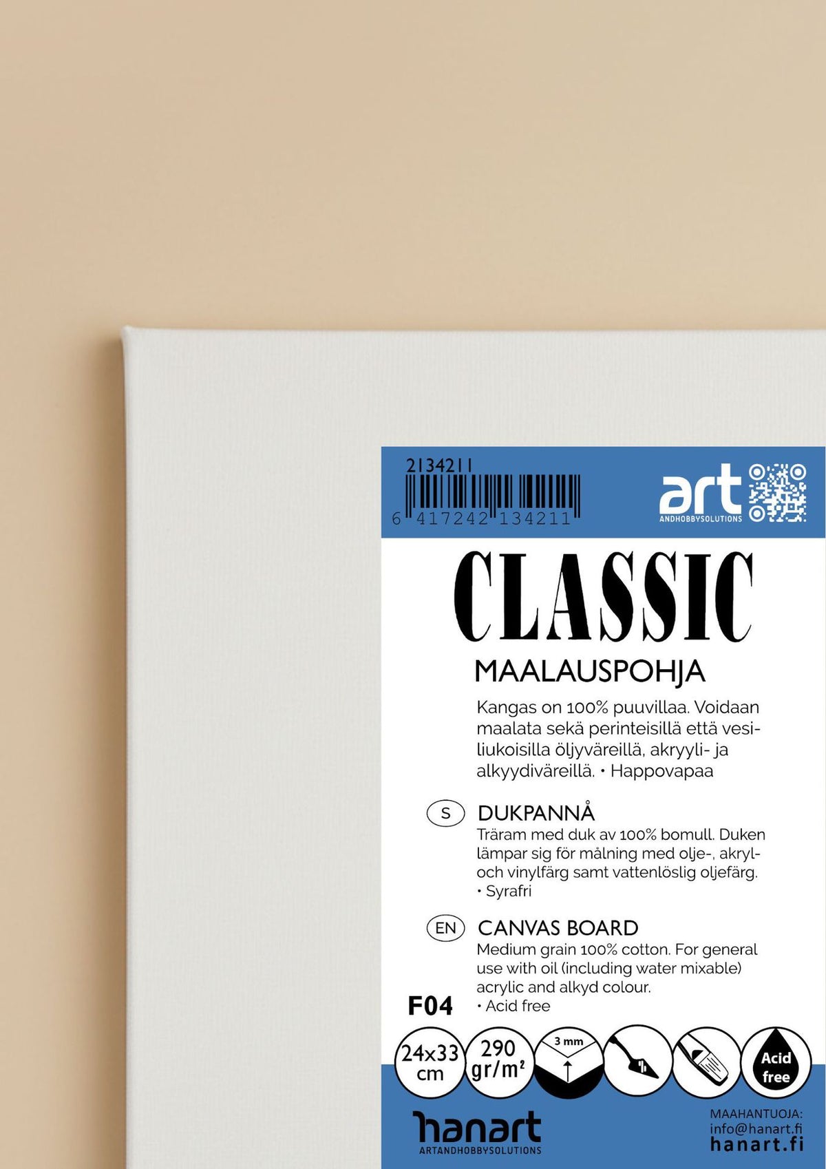 Kangaspahvipohja Classic - 24x33cm