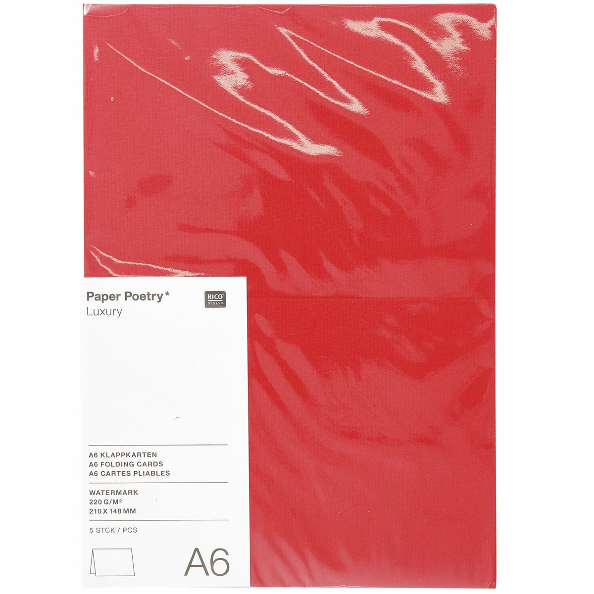 Kirjekuori C6 Rico Design - Red, 5kpl