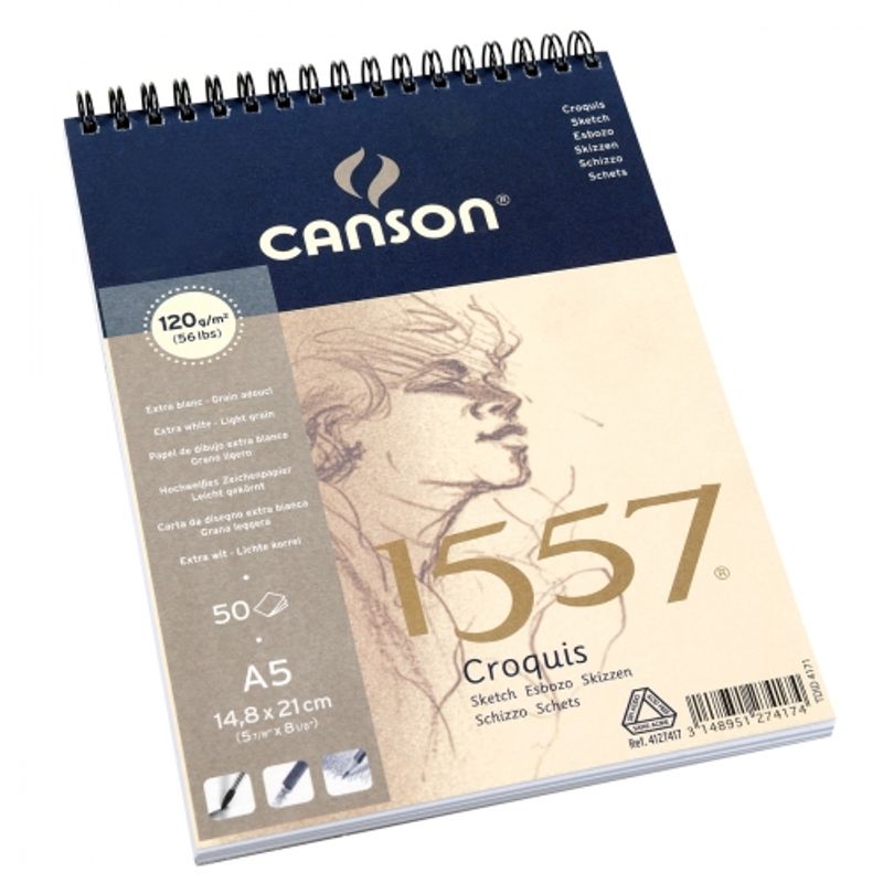 Luonnoslehtiö A5 120g Canson 1557 -Kierre