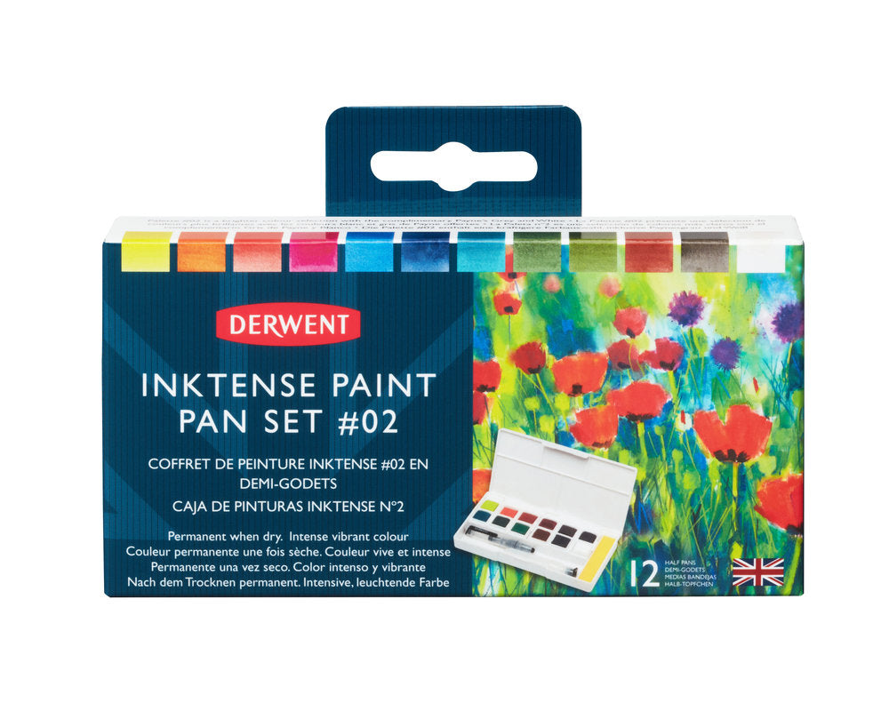 Akvarellivärit 12 nappia Derwent - Inktense Set 02