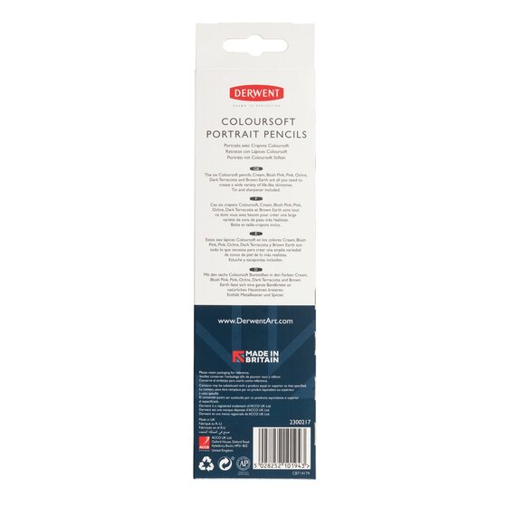Värikynälajitelma 6 kpl Derwent - Coloursoft Skintones