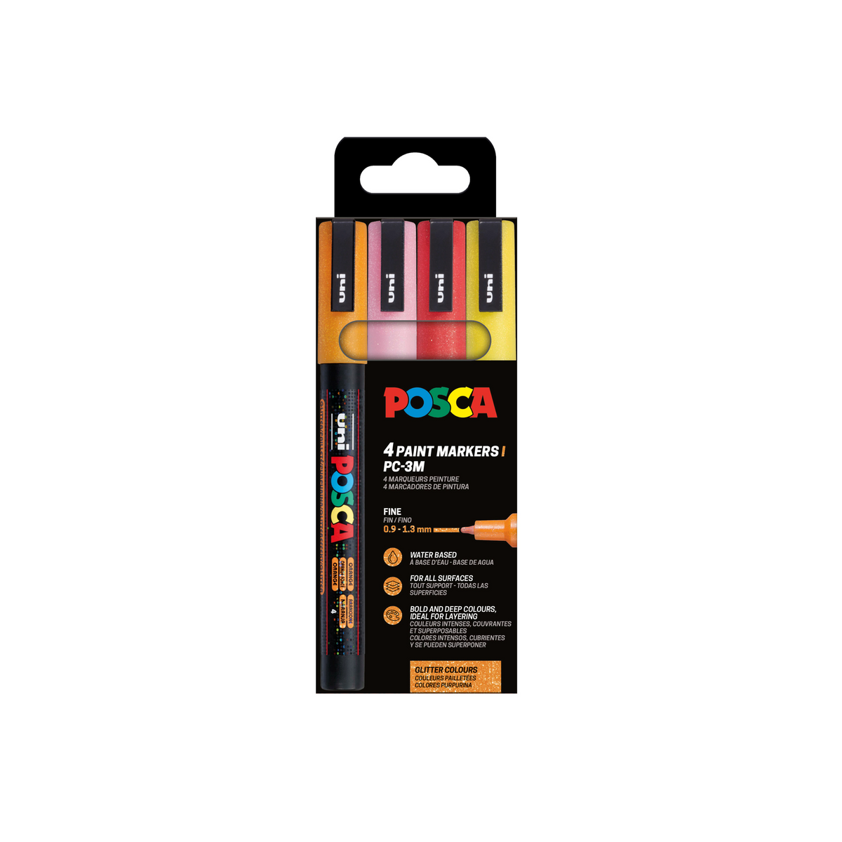 Maalitussit 4kpl Posca PC-3M - Lämpimät sävyt