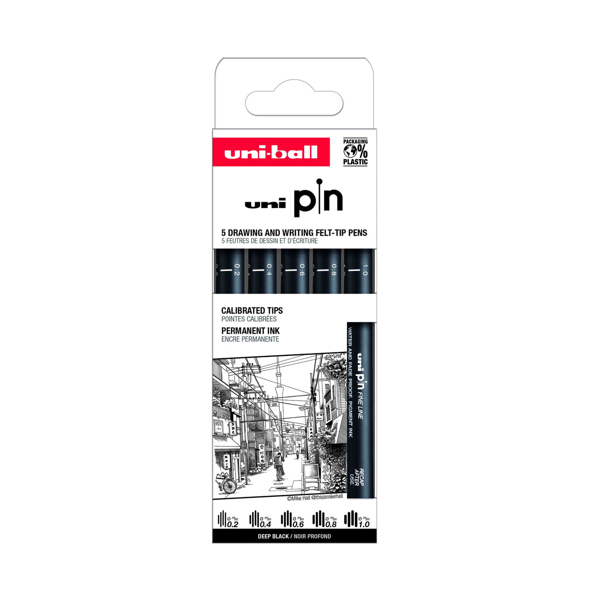 Kuitukärkikynä Uni Pin - 5kpl Classic parilliset