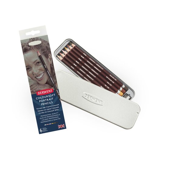Värikynälajitelma 6 kpl Derwent - Coloursoft Skintones