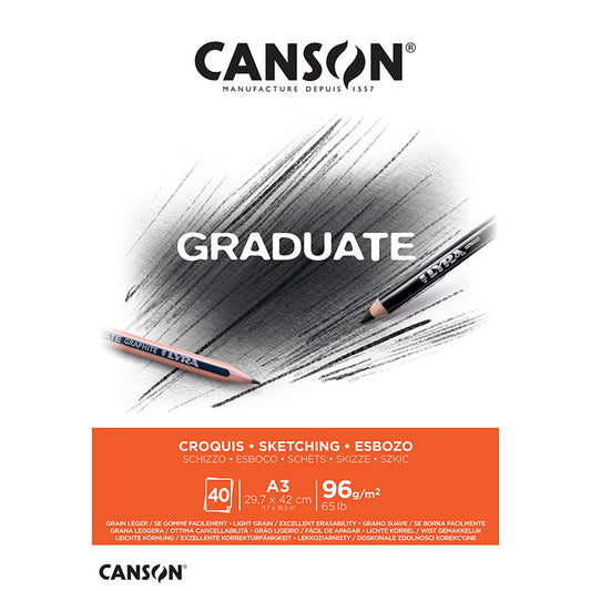 Luonnoslehtiö A3 96g Canson Graduate Sketch