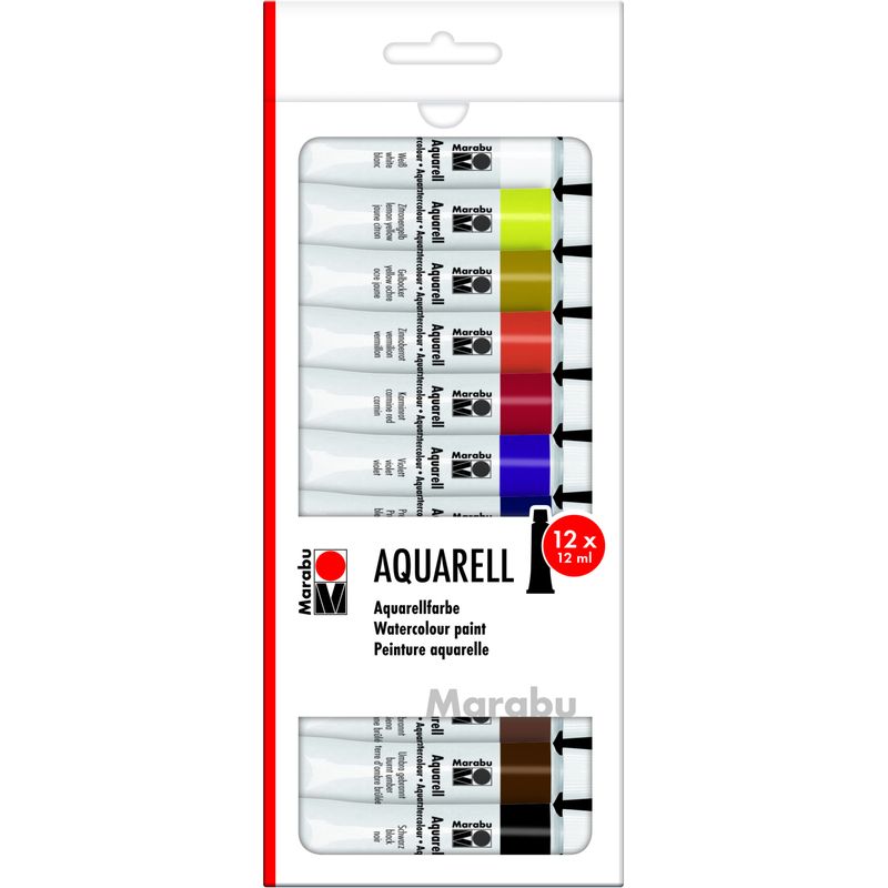 Akvarellivärilajitelma 12x12ml Marabu
