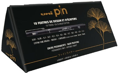 Kuitukärkikynä Uni Pin - 18kpl lahjarasia