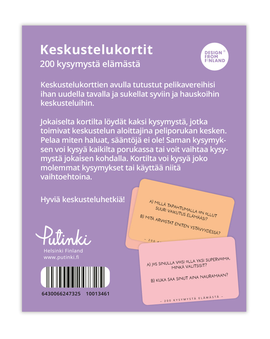Keskustelukortit Putinki - 200 kysymystä elämästä