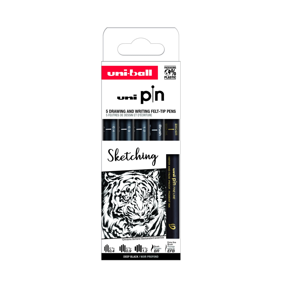 Kuitukärkikynä Uni Pin Pin - 5kpl Sketching
