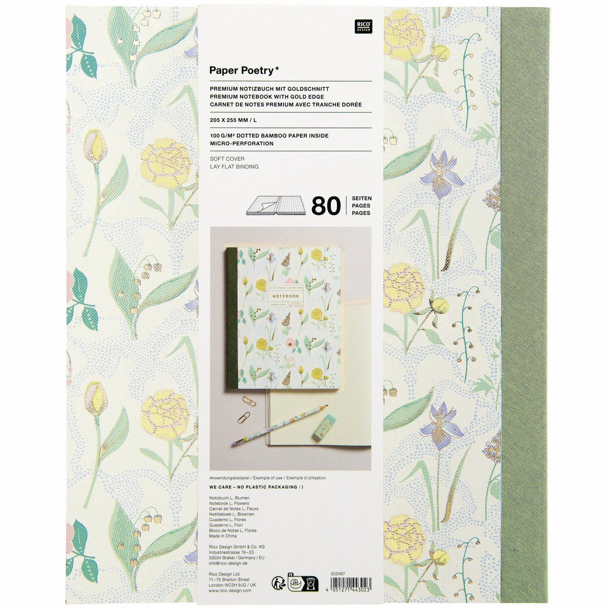 Pistemuistikirja L Paper Poetry - Flowers