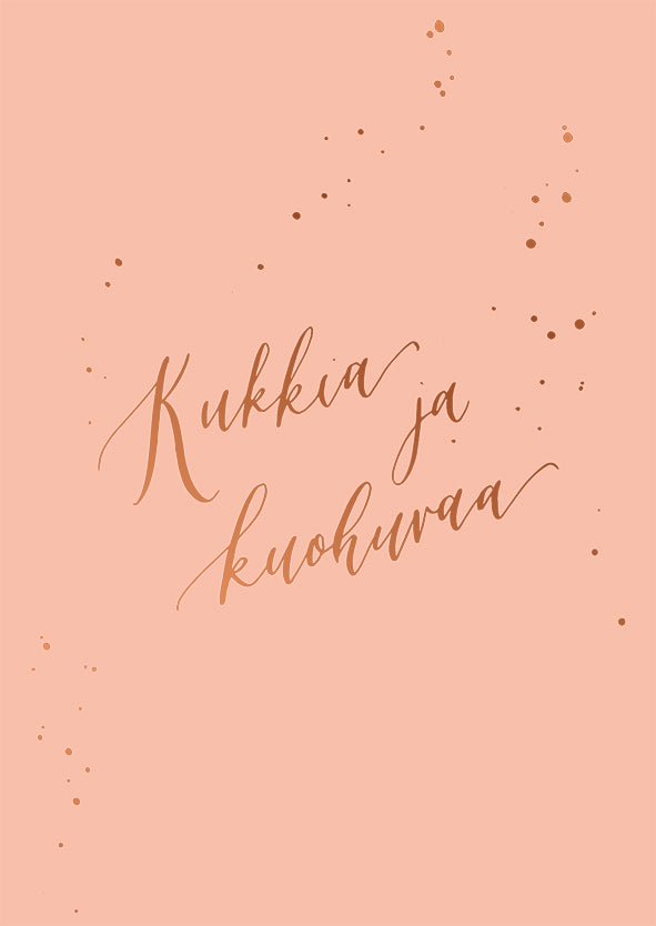 Postikortti Kalligrafiastudio - Kukkia ja kuohuvaa